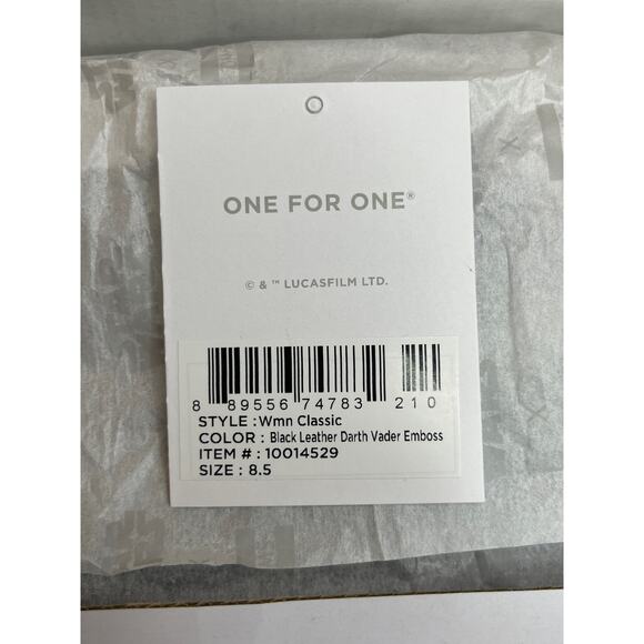 TOMS x Star Wars Darth Vader Black Leather Classic Slip Ons Women’s 8.5 - Picture 13 of 14